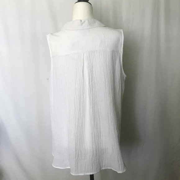 Style & Co Women's White Front-tie Blouse NWOT - Picture 2 of 7